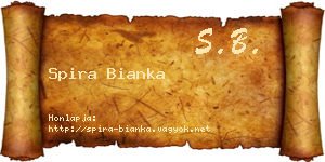 Spira Bianka névjegykártya